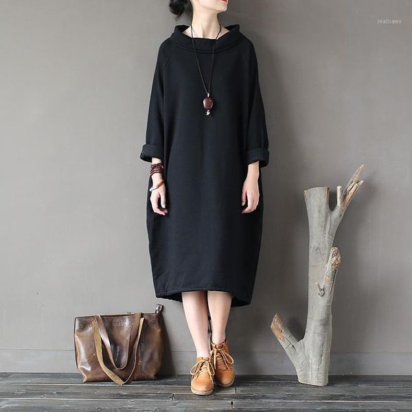 casual dresses women long sleeve turtleneck plus size autumn cotton fleece warm winter midi dress fashion robe female, Black;gray
casual dresses women long sleeve turtleneck plus size autumn cotton fleece warm winter midi dress fashion robe female, Black;gray