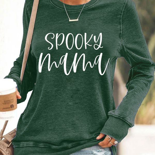 autumn women's halloween round neck art letter spooky printed loose long sleeve sweater, Black
autumn women's halloween round neck art letter spooky printed loose long sleeve sweater, Black