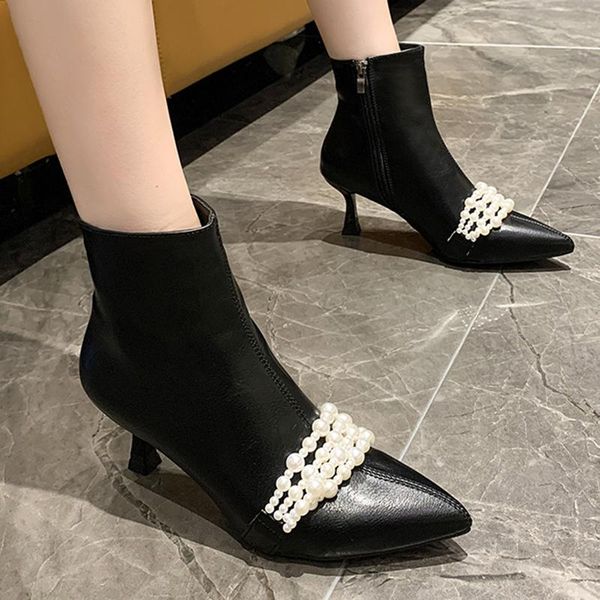 boots rimocy elegant string bead pointed toe women 2021 autumn pu leather high heels ankle ladies party shoes size 34-39, Black
boots rimocy elegant string bead pointed toe women 2021 autumn pu leather high heels ankle ladies party shoes size 34-39, Black