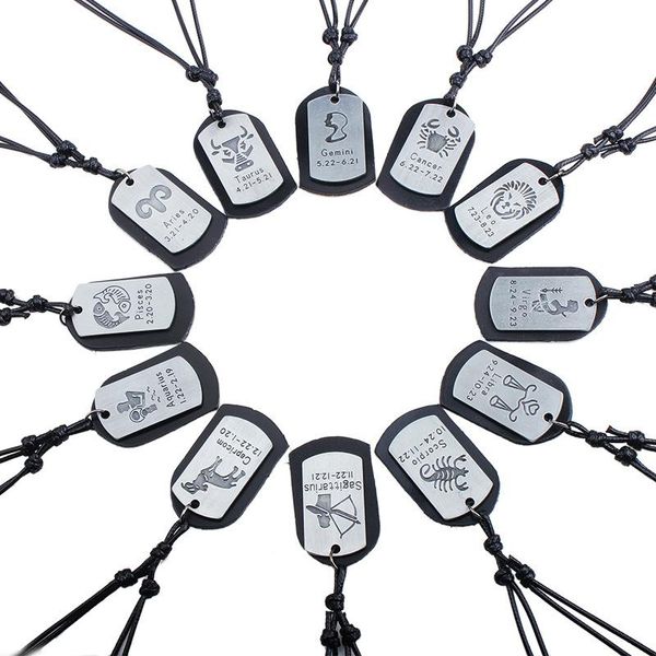 pendant necklaces vintage 12 constellation symbol genuine leather lucky necklace aries taurus aquarius horoscope zodiac gift for friends, Silver
pendant necklaces vintage 12 constellation symbol genuine leather lucky necklace aries taurus aquarius horoscope zodiac gift for friends, Silver