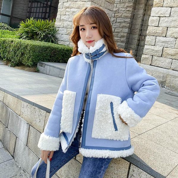 women's down & parkas winter thick lamb wool coat female style korean loose fashion all-match fur women jacket, Black
women's down & parkas winter thick lamb wool coat female style korean loose fashion all-match fur women jacket, Black