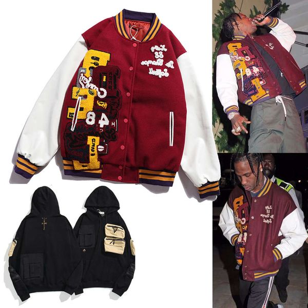 designer travis men s hoodies scott ts joint cactus jack stitching embroidery baseball uniform loose trend coat women cotton jacket, Black;brown
designer travis men s hoodies scott ts joint cactus jack stitching embroidery baseball uniform loose trend coat women cotton jacket, Black;brown