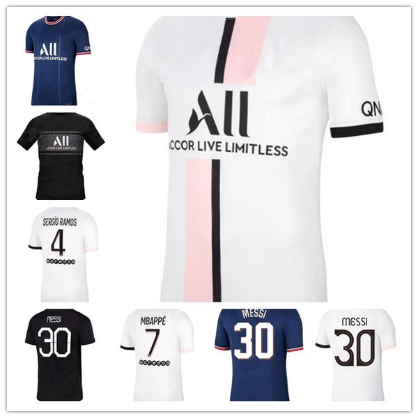 #30 messi fans version 2021 2022 soccer jersey #4 srergio ramos #7 mbappe football shirt home blue verratti kean away white men uniforms cus, Black;yellow
#30 messi fans version 2021 2022 soccer jersey #4 srergio ramos #7 mbappe football shirt home blue verratti kean away white men uniforms cus, Black;yellow