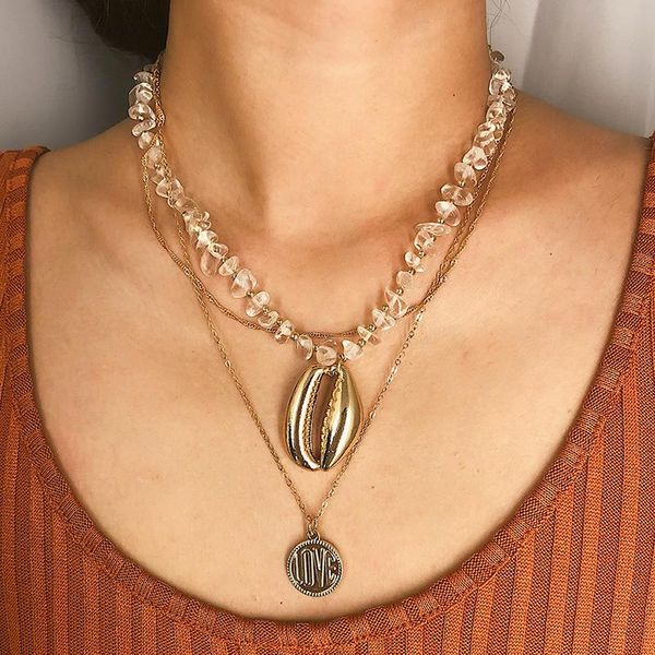 pendant necklaces ethnic exaggerated clear crystal stone beads big sea shell for women multilayer beach necklace jewelry kolye, Silver
pendant necklaces ethnic exaggerated clear crystal stone beads big sea shell for women multilayer beach necklace jewelry kolye, Silver