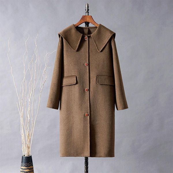 women's wool & blends women 2021 winter fashion double-faced woolen coats female single breasetd warm outwear ladies pockes long jacket, Black
women's wool & blends women 2021 winter fashion double-faced woolen coats female single breasetd warm outwear ladies pockes long jacket, Black
