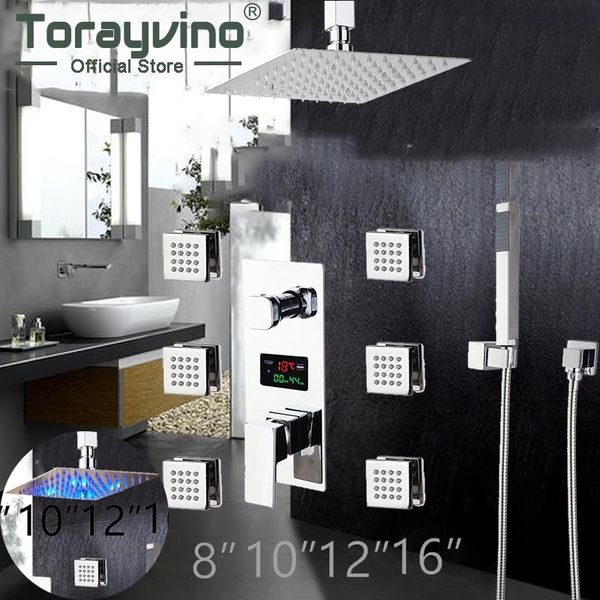 luxury bathroom overhead rain shower led set ceiling mounted massage jets spray mixer taps with digital display control valve sets
luxury bathroom overhead rain shower led set ceiling mounted massage jets spray mixer taps with digital display control valve sets