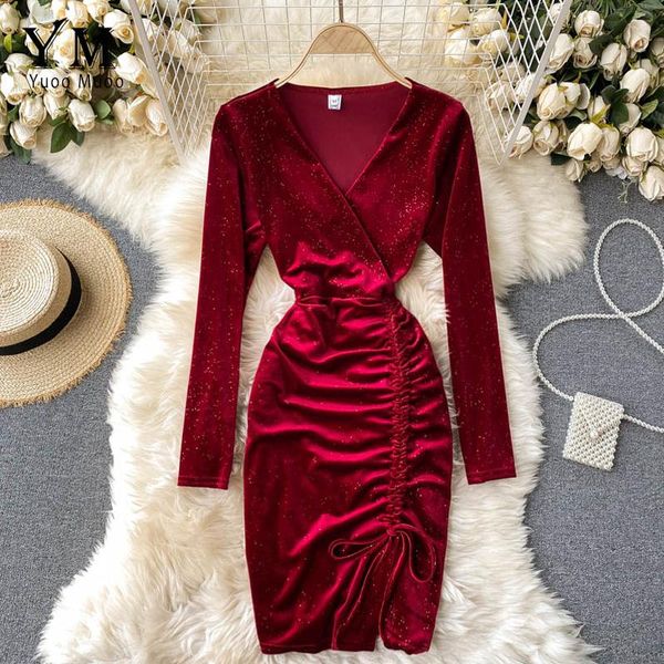 casual dresses yuoomuoo 2021 long sleeve v-neck drawstring package hips mini dress autumn women red black bling velvet party, Black;gray
casual dresses yuoomuoo 2021 long sleeve v-neck drawstring package hips mini dress autumn women red black bling velvet party, Black;gray