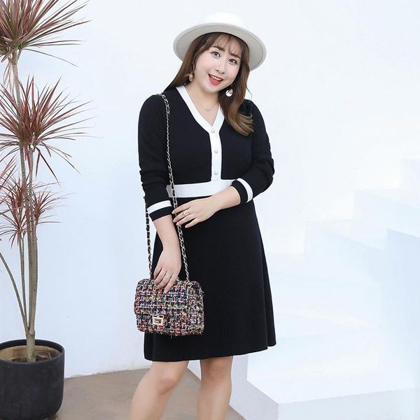 casual dresses women's spring solid color contrast button dress plus size knee length 100 kg can be worn, Black;gray
casual dresses women's spring solid color contrast button dress plus size knee length 100 kg can be worn, Black;gray