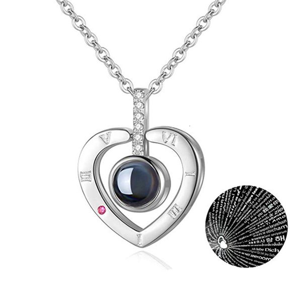 gold rose 100 languages i you projection pendant for women jewelry love memory wedding necklace valentine's day, Silver
gold rose 100 languages i you projection pendant for women jewelry love memory wedding necklace valentine's day, Silver