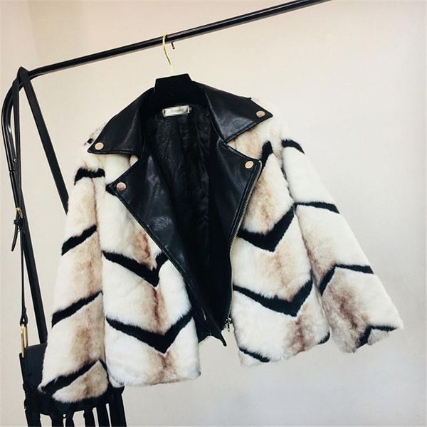 women's fur & faux coat women winter warm artifical striped overcoat female, Black
women's fur & faux coat women winter warm artifical striped overcoat female, Black