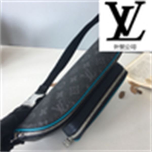 m51463 new black flower blue edge belt bag men handbags iconic bags handles shoulder bags totes cross body bag clutches evening, Blue;pink