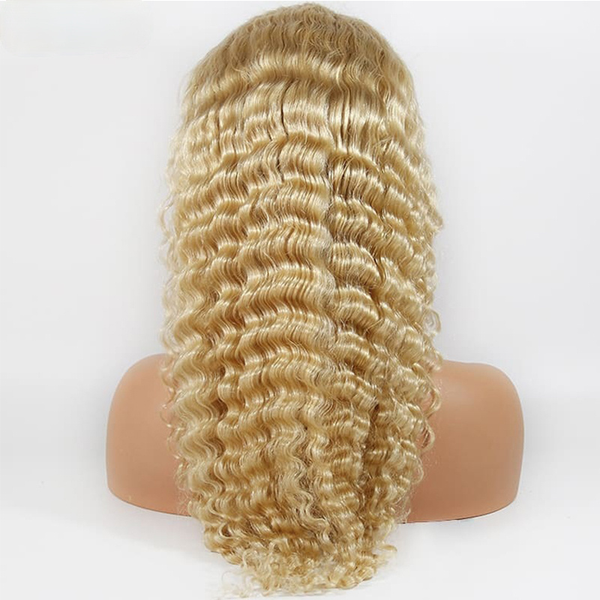 613 blonde lace front wigs with baby hair non remy deep wave human hair wigs pre plucked for women 150% density lace wig, Black
613 blonde lace front wigs with baby hair non remy deep wave human hair wigs pre plucked for women 150% density lace wig, Black