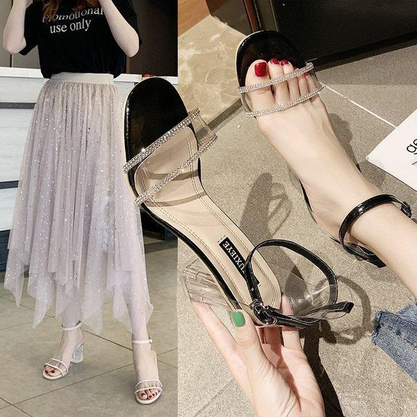 sandals women's fashion summer 2021 one line transparent high heeled shoes fairy style thick bohemian, Black
sandals women's fashion summer 2021 one line transparent high heeled shoes fairy style thick bohemian, Black
