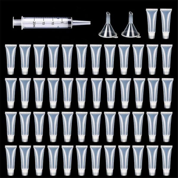 storage bottles & jars 50 pcs 10/15ml empty lip gloss tubes with funnels clear soft container refillable lipgloss for diy makeup tool
storage bottles & jars 50 pcs 10/15ml empty lip gloss tubes with funnels clear soft container refillable lipgloss for diy makeup tool