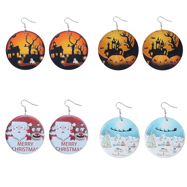 christmas halloween wooden metal dangle earrings for women girls round pumpkin spider skulls snowman print drop earring jewelry bulk wholesa, Silver
christmas halloween wooden metal dangle earrings for women girls round pumpkin spider skulls snowman print drop earring jewelry bulk wholesa, Silver