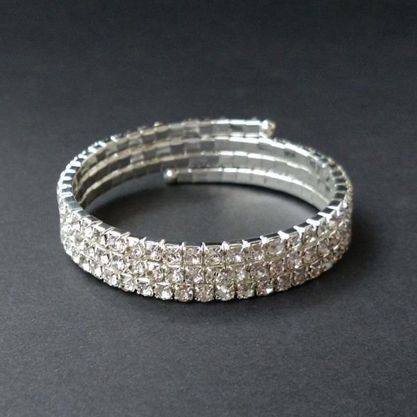 bangle 3 rows crystal rhinestone stretch bracelet silver plated diamante bridal wedding jewelry bracelets for women, Black
bangle 3 rows crystal rhinestone stretch bracelet silver plated diamante bridal wedding jewelry bracelets for women, Black