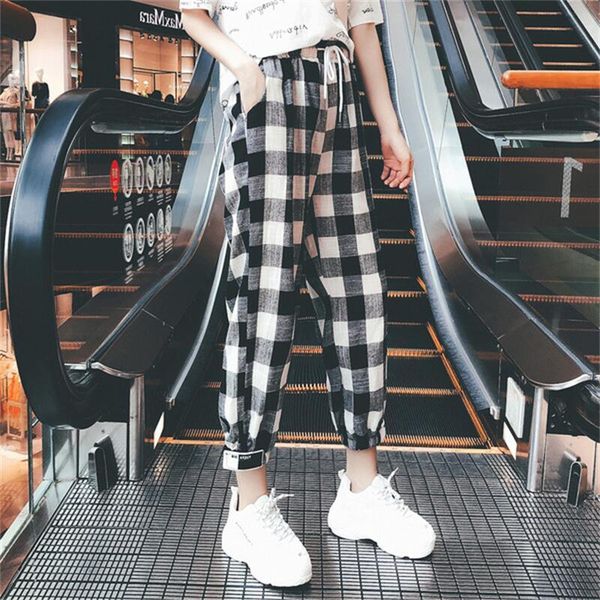 women's pants & capris 2021 fashion women autumn casual clothes black white plaid female harem loose drawstring streetwear
women's pants & capris 2021 fashion women autumn casual clothes black white plaid female harem loose drawstring streetwear