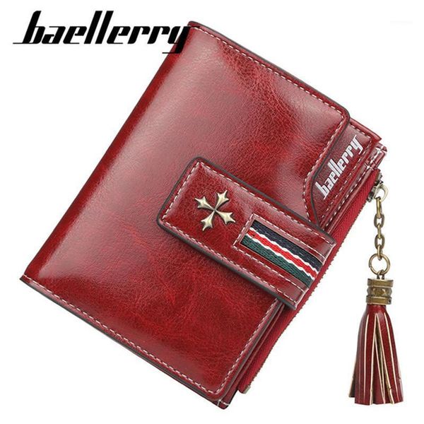 wallets baellery leather women's short purse retro small tassel zipper lovely clover bag1, Red;black
wallets baellery leather women's short purse retro small tassel zipper lovely clover bag1, Red;black