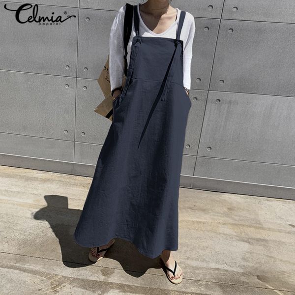 2021s-5xl women fashion sleeveless maxi dress celmia 2021 vintage linen strappy casual loose long vestidos female solid work robe 7, Black;gray
2021s-5xl women fashion sleeveless maxi dress celmia 2021 vintage linen strappy casual loose long vestidos female solid work robe 7, Black;gray