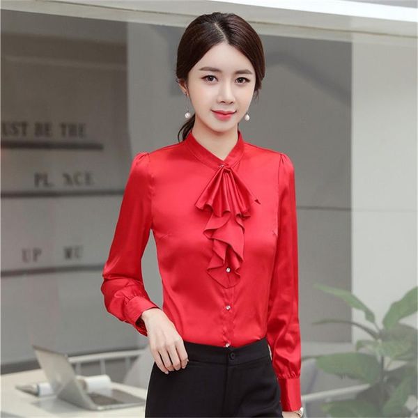 women's blouses & shirts long sleeve fashion red women for ladies office work wear blouse female clothes uniform styles, White
women's blouses & shirts long sleeve fashion red women for ladies office work wear blouse female clothes uniform styles, White