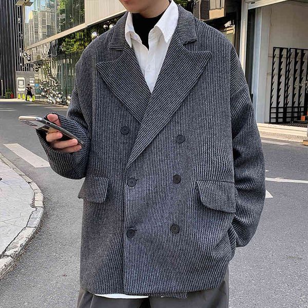 men's suits & blazers wool coat, mostly big, buttoned casual fashion, loose korean, casual, striped, short, man's coat 926m, White;black
men's suits & blazers wool coat, mostly big, buttoned casual fashion, loose korean, casual, striped, short, man's coat 926m, White;black