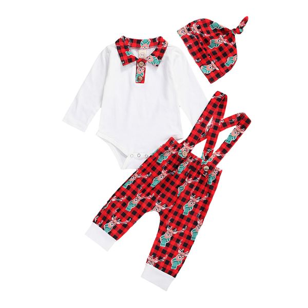 3 piece set baby girl christmas outfits casual lapel long sleeve bodysuits jumpsuit printed suspender pants with hat xmas sets, White
3 piece set baby girl christmas outfits casual lapel long sleeve bodysuits jumpsuit printed suspender pants with hat xmas sets, White