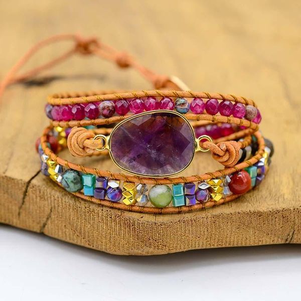 charm bracelets 4unik wrap bracelet for women boho amethyst healing crystal energy jewelry 4un-b328, Golden;silver
charm bracelets 4unik wrap bracelet for women boho amethyst healing crystal energy jewelry 4un-b328, Golden;silver