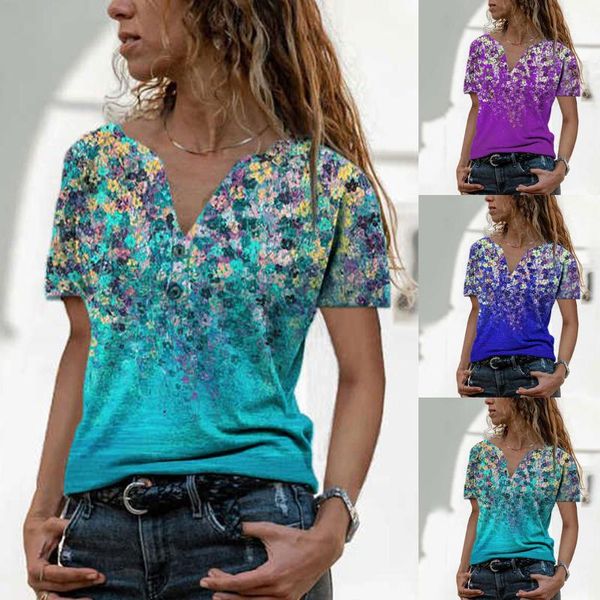 women's t-shirt 2021 summer tee shirt women v neck short sleeve casual flower print vintage pullover female elegant streetwear t-shirt, White
women's t-shirt 2021 summer tee shirt women v neck short sleeve casual flower print vintage pullover female elegant streetwear t-shirt, White