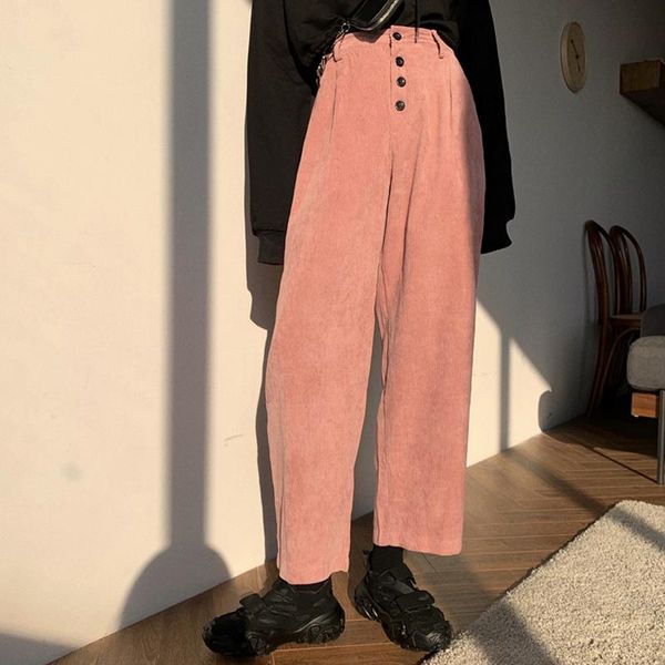 women's pants & capris 2021 spring female corduroy all-match single-breasted high waist wide-leg women long trousers femme joggers, Black;white
women's pants & capris 2021 spring female corduroy all-match single-breasted high waist wide-leg women long trousers femme joggers, Black;white
