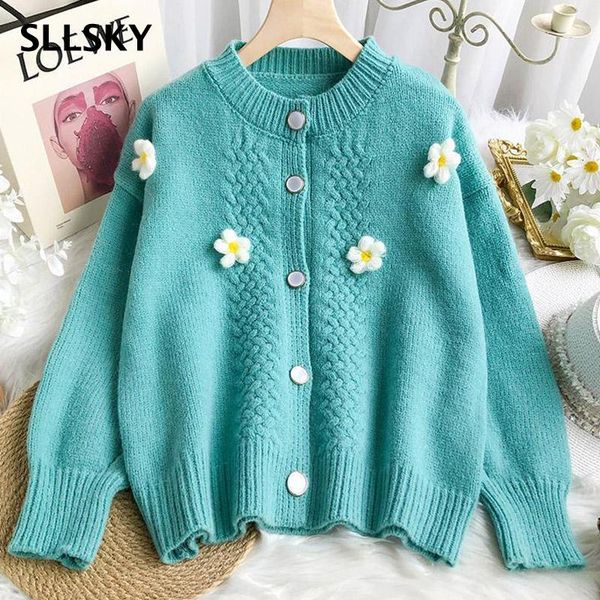 women's knits & tees sllsky fashion floral knitted cardigan women sweater autumn japan style single breasted o-neck ladies loose, White
women's knits & tees sllsky fashion floral knitted cardigan women sweater autumn japan style single breasted o-neck ladies loose, White