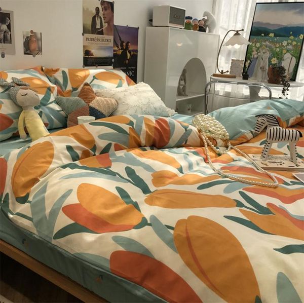bedding sets pastoral orange flower tulips set,retro floral cotton twin full king home textile bed sheet pillowcase quilt cover
bedding sets pastoral orange flower tulips set,retro floral cotton twin full king home textile bed sheet pillowcase quilt cover