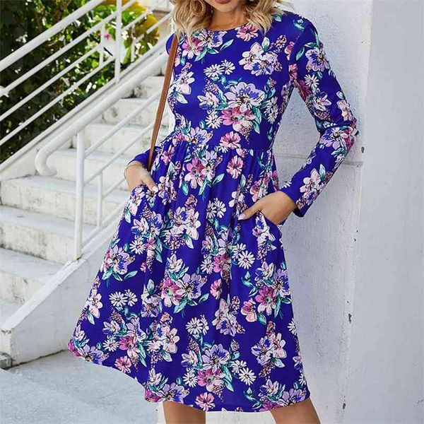 women print retro dress long sleeve fall fashion round neck a-line waist show thin medium length temperament various colors 210522, Black;gray
women print retro dress long sleeve fall fashion round neck a-line waist show thin medium length temperament various colors 210522, Black;gray