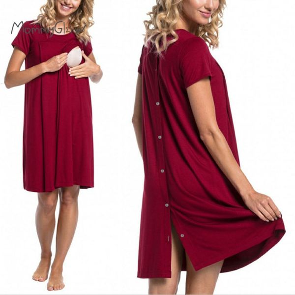 maternity dress nightwear women pregnant short sleeve solid nursing baby night breastfeeding maternity pajama clothes, White
maternity dress nightwear women pregnant short sleeve solid nursing baby night breastfeeding maternity pajama clothes, White