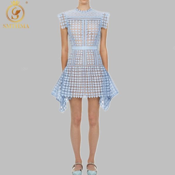 runway self portrait dress women's sleeveless blue lace summer hollow out irregular ruffles 210520, Black;gray
runway self portrait dress women's sleeveless blue lace summer hollow out irregular ruffles 210520, Black;gray