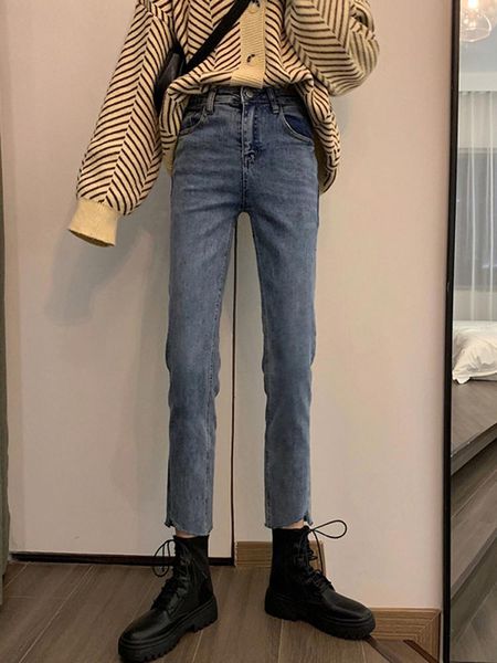 women's jeans early autumn 2021 slim pants high waist straight nine point loose cigarette tube rac, Blue
women's jeans early autumn 2021 slim pants high waist straight nine point loose cigarette tube rac, Blue