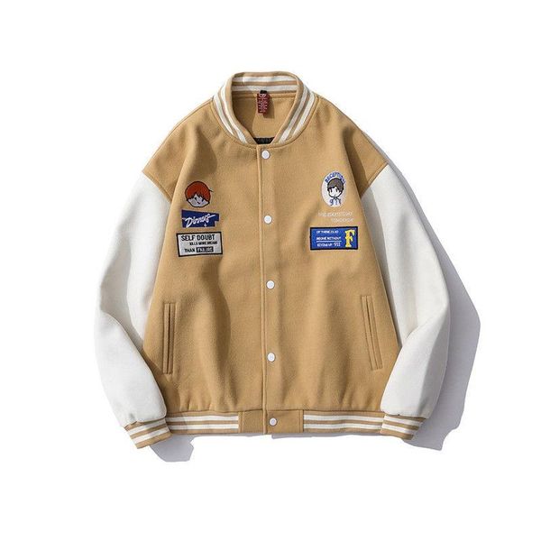 men's jackets harajuku varsity men vintage baseball coat spring and autumn loose casual bomber jacket couple streetwear uniform, Black;brown
men's jackets harajuku varsity men vintage baseball coat spring and autumn loose casual bomber jacket couple streetwear uniform, Black;brown