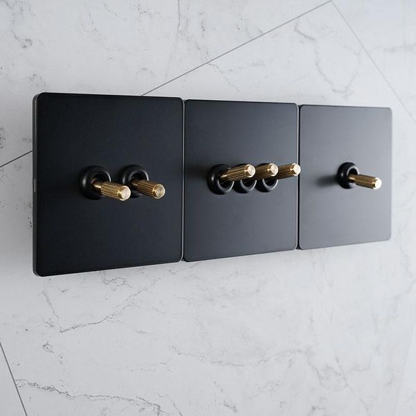 smart home control 1 pcs 86 type improvement switch black retro striped lever stainless steel panel socket hand dial
smart home control 1 pcs 86 type improvement switch black retro striped lever stainless steel panel socket hand dial