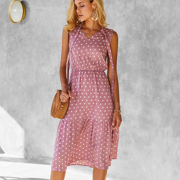 dress dot print vacation midi dress with ruffles women 2021 summer beach sleeveless v neck lace up ladies white pink elegant dresses 38ix, Black;gray
dress dot print vacation midi dress with ruffles women 2021 summer beach sleeveless v neck lace up ladies white pink elegant dresses 38ix, Black;gray