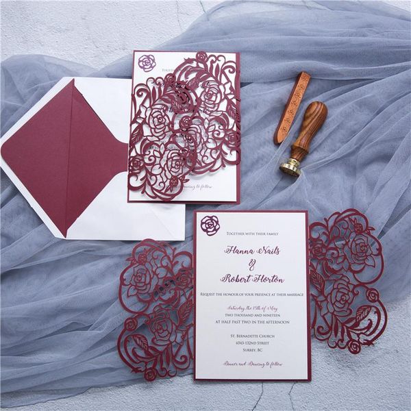 50pcs rose laser cut wedding invitations card customize greeting business with rsvp cards birthday party favor supplies
50pcs rose laser cut wedding invitations card customize greeting business with rsvp cards birthday party favor supplies
