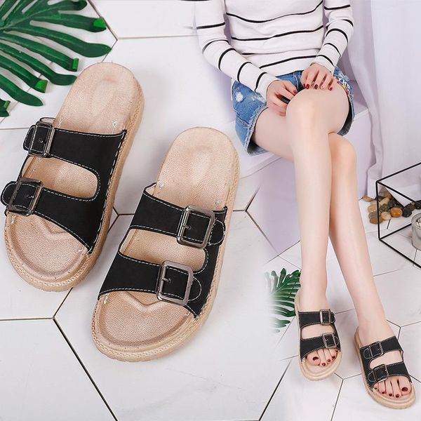 sandals women summer slippers female flat shoes with buckle zapatos de mujer slipper outside soft sole slides ins t180806a, Black
sandals women summer slippers female flat shoes with buckle zapatos de mujer slipper outside soft sole slides ins t180806a, Black