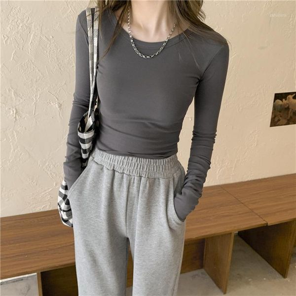 women's t-shirt spring autumn women stretch crop t-shirts casual o neck long sleeve solid color korean ladies basic tees for femal, White
women's t-shirt spring autumn women stretch crop t-shirts casual o neck long sleeve solid color korean ladies basic tees for femal, White