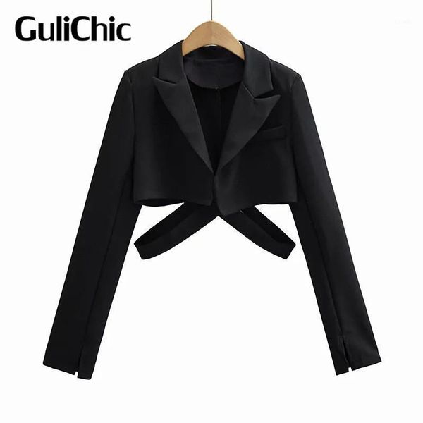 women's suits & blazers 8.2 gulichic women fashion high waist intersect bandage solid color long sleeve short blazer, White;black
women's suits & blazers 8.2 gulichic women fashion high waist intersect bandage solid color long sleeve short blazer, White;black