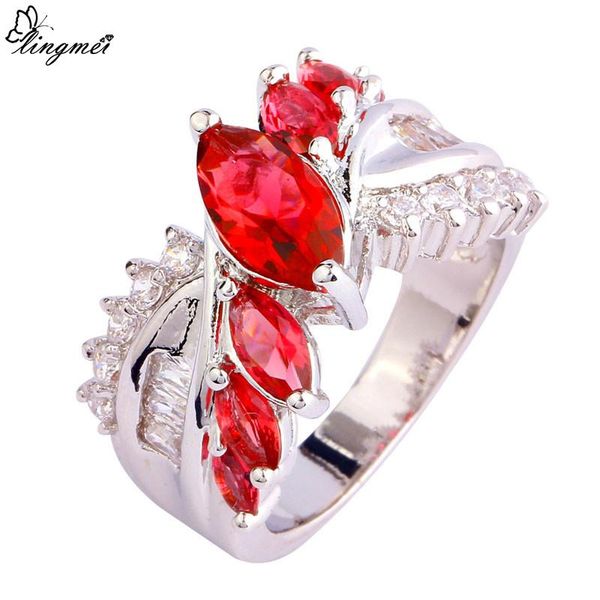 wedding rings lingmei fascinate women bands pink tourmaline white cz silver ring size 6 7 8 9 10 bridal engagement jewelry, Slivery;golden
wedding rings lingmei fascinate women bands pink tourmaline white cz silver ring size 6 7 8 9 10 bridal engagement jewelry, Slivery;golden