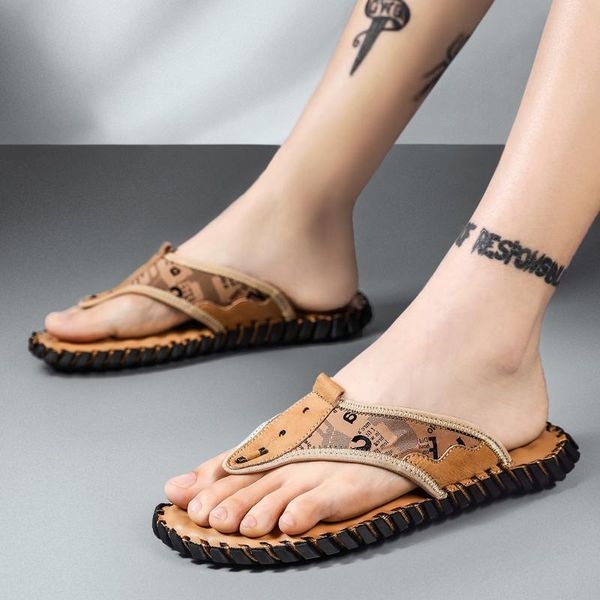 slippers summer shoes leather men flip flops fashion non-slip beach massage outdoor sandals comfort casual size 39-48, Black
slippers summer shoes leather men flip flops fashion non-slip beach massage outdoor sandals comfort casual size 39-48, Black