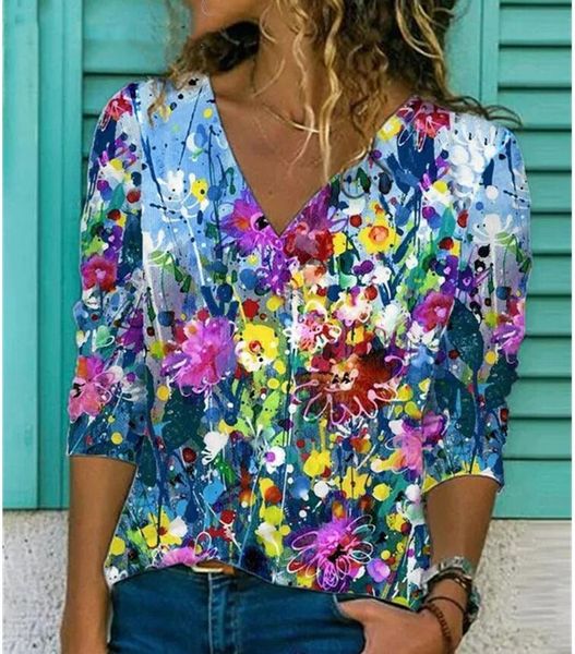 women's blouses & shirts summer boho flower womens fashion shirt v-neck 3/4 sleeve print casual loose ladies floral blouse, White
women's blouses & shirts summer boho flower womens fashion shirt v-neck 3/4 sleeve print casual loose ladies floral blouse, White