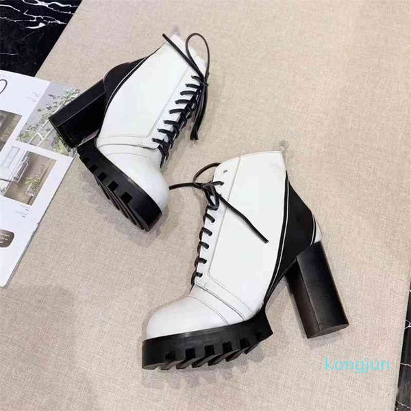 women shoes chunky ankle boots fashion round toe lace-up decor zipper combat boots ladies shoes 9.5cm high heel leather, Black
women shoes chunky ankle boots fashion round toe lace-up decor zipper combat boots ladies shoes 9.5cm high heel leather, Black