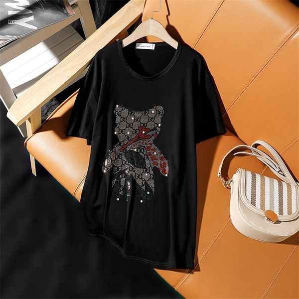 summer europe style new fashion loose plue size short-sleeve t-shirt for women personality cartoon diamond female 210320, White
summer europe style new fashion loose plue size short-sleeve t-shirt for women personality cartoon diamond female 210320, White