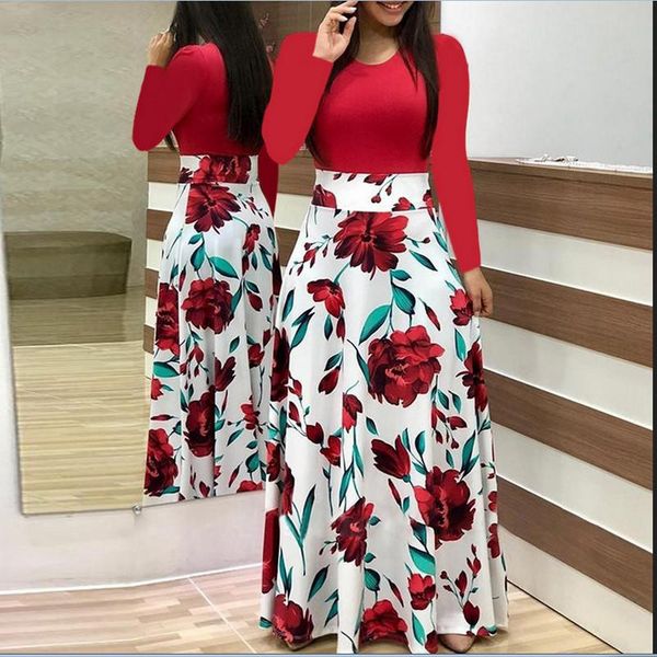 classic women floral long dress sleeve high waist swing flared formal lady fit and flare maxi autumn casual dresses, Black;gray
classic women floral long dress sleeve high waist swing flared formal lady fit and flare maxi autumn casual dresses, Black;gray
