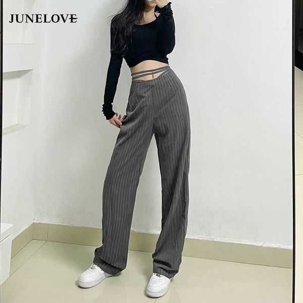 women spring long striped pants vintage female high waist casual wide leg hollow out trousers streetwear bandage bottoms 211007, Black;white
women spring long striped pants vintage female high waist casual wide leg hollow out trousers streetwear bandage bottoms 211007, Black;white
