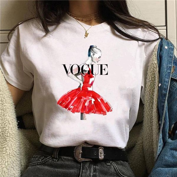 vogue casual funny cartoon ballet women t shirts kawaii harajuku korean style woman femme, White
vogue casual funny cartoon ballet women t shirts kawaii harajuku korean style woman femme, White